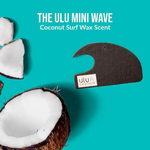 Alt view image 3 of 7 - Hanging Car Air Freshener | Tropical Beach Coconut Surf Wax Scent Mini Wave | Long Lasting Car Freshener, Closet and Beyond | Made In USA | 3 Pack (Black)
