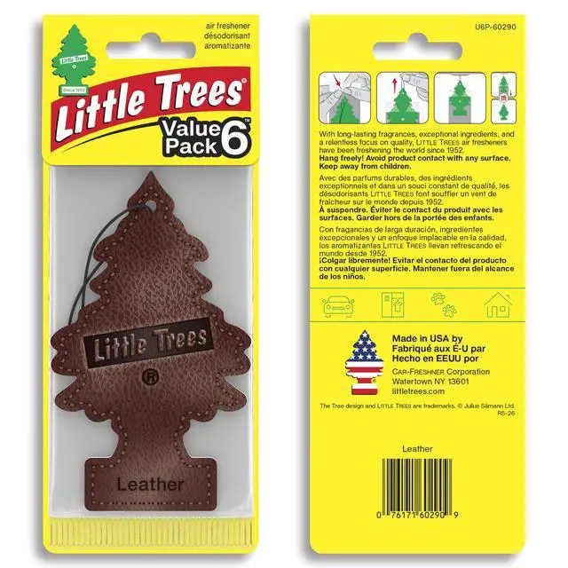 Alt view image 2 of 7 - Car Air Freshener | Hanging Tree Provides Long Lasting Scent for Auto and Home | Leather, 24 Air Fresheners