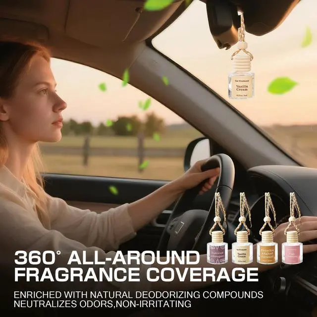 Alt view image 3 of 7 - Car Air Freshener Diffuser, Hanging Car Scents Air Freshener, Car Fresheners Long Lasting, Essential Oil Diffuser, Fragrance Oil Air Diffuser, 4pcs