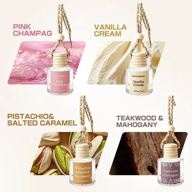Alt view image 4 of 7 - Car Air Freshener Diffuser, Hanging Car Scents Air Freshener, Car Fresheners Long Lasting, Essential Oil Diffuser, Fragrance Oil Air Diffuser, 4pcs