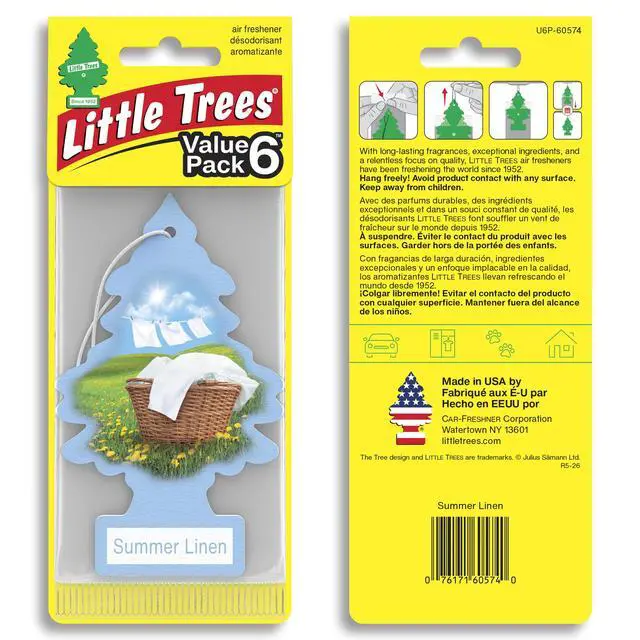 Alt view image 2 of 7 - Car Air Freshener | Hanging Tree Provides Long Lasting Scent for Auto and Home | 24 Air Fresheners |Summer Linen