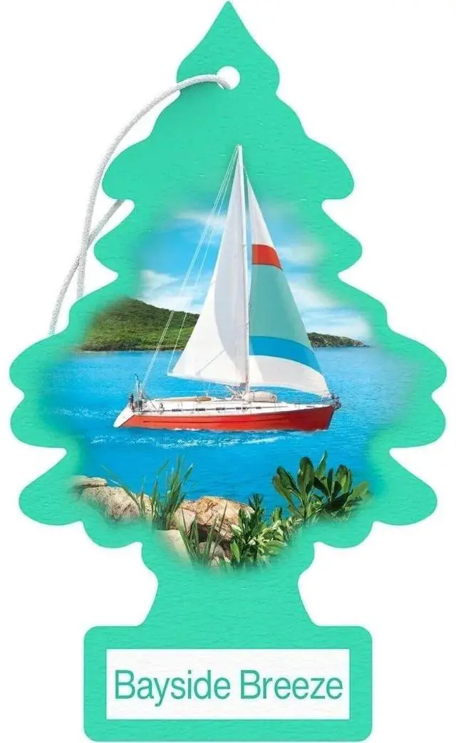 Main image of Cardboard Hanging Car, Home & Office Air Freshener, Bayside Breeze (Pack of 6)