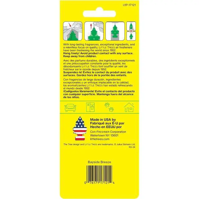 Alt view image 3 of 7 - Cardboard Hanging Car, Home & Office Air Freshener, Bayside Breeze (Pack of 6)