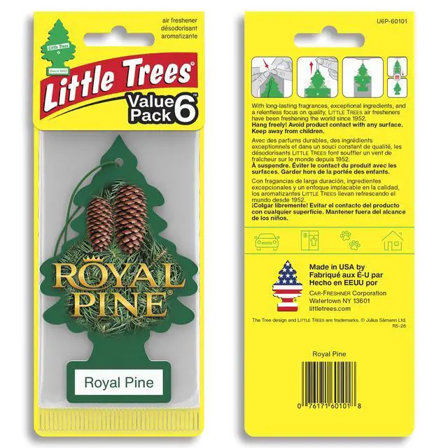 Alt view image 2 of 7 - Car Air Freshener | Hanging Tree Provides Long Lasting Scent for Auto and Home | Royal Pine, 24 Air Fresheners