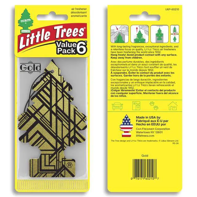 Alt view image 2 of 7 - Car Air Freshener | Hanging Tree Provides Long Lasting Scent for Auto and Home | 24 Air Fresheners |Gold