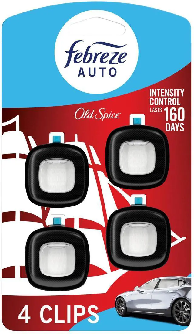 Main image of Odour-Fighting Auto Air Freshener, Car Vent Clip, Old Spice, 4ct