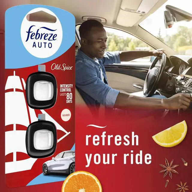 Alt view image 7 of 7 - Odour-Fighting Auto Air Freshener, Car Vent Clip, Old Spice, 4ct