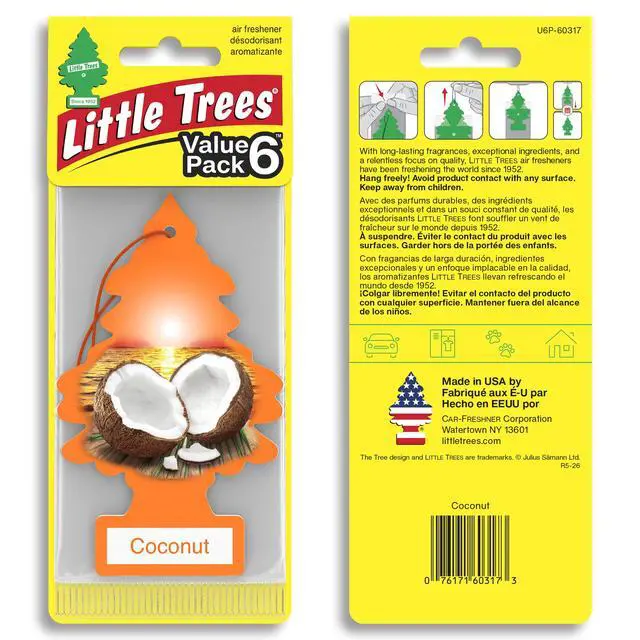 Alt view image 2 of 7 - Car Air Freshener | Hanging Tree Provides Long Lasting Scent for Auto and Home | 24 Air Fresheners |Coconut