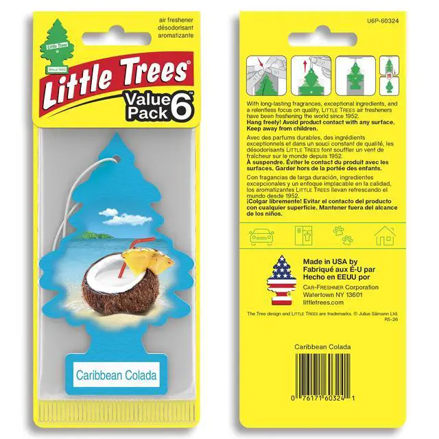 Alt view image 2 of 7 - Car Air Freshener | Hanging Tree Provides Long Lasting Scent for Auto and Home | 24 Air Fresheners |Caribbean Colada