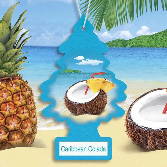 Alt view image 3 of 7 - Car Air Freshener | Hanging Tree Provides Long Lasting Scent for Auto and Home | 24 Air Fresheners |Caribbean Colada