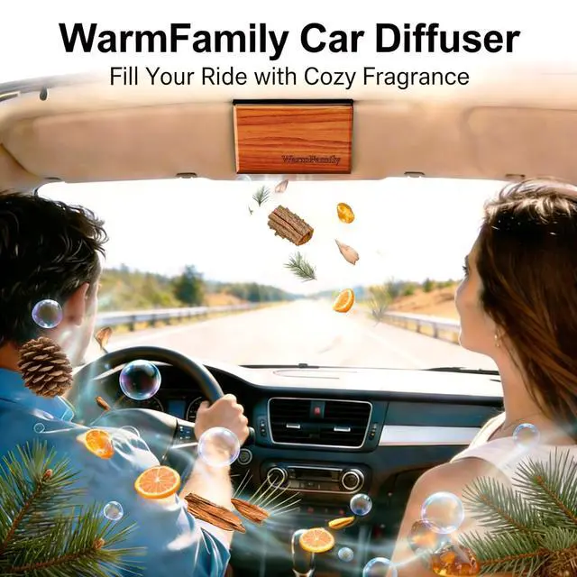 Alt view image 2 of 7 - Car Air Freshener - Wood Car Air Freshener,Car Odor EliminatorLong Lasting Vehicle Scent Diffuser for Cars, Trucks & SUVs2 Pack Scent Refill Teak-Amber)