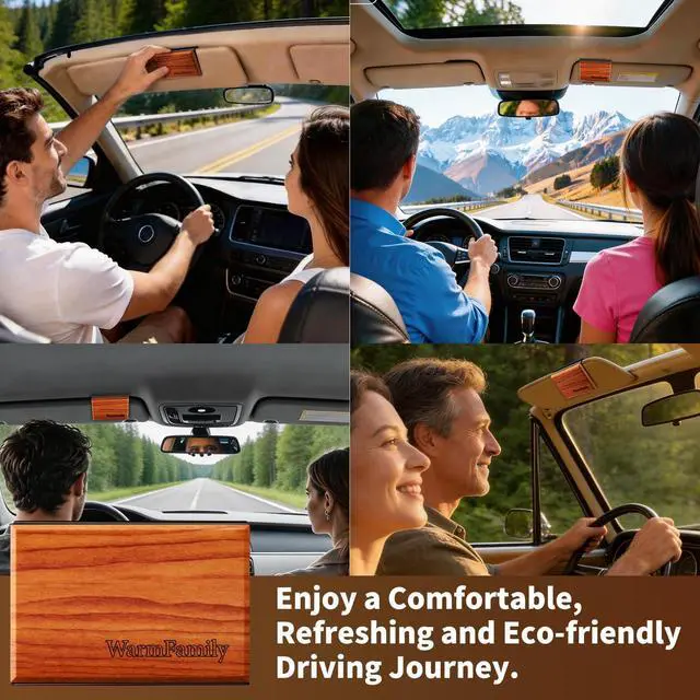 Alt view image 5 of 7 - Car Air Freshener - Wood Car Air Freshener,Car Odor EliminatorLong Lasting Vehicle Scent Diffuser for Cars, Trucks & SUVs2 Pack Scent Refill Teak-Amber)