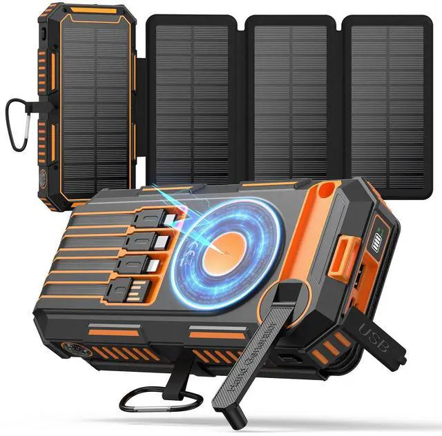 Main image of Solar Power Bank 50000mAh Magnetic Portable Charger with Hand Crank