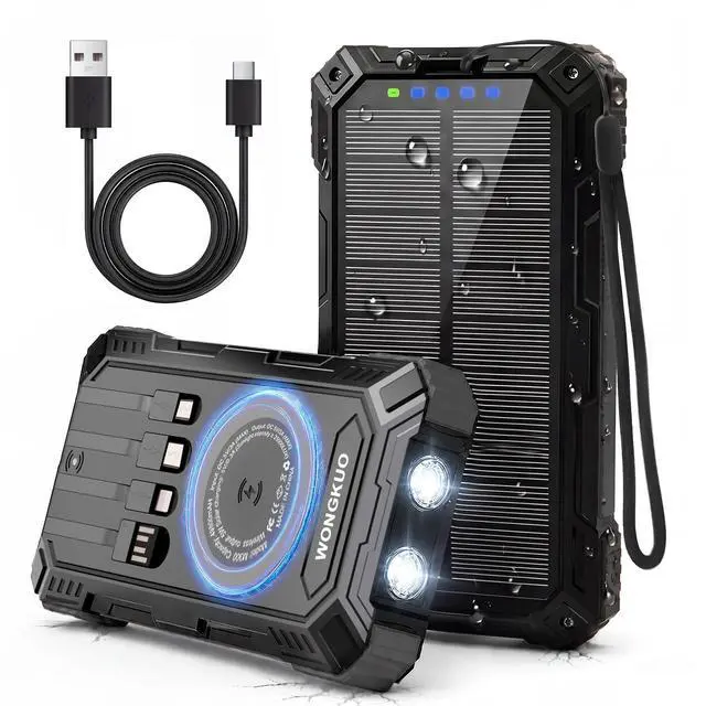 Main image of Solar Charger Power Bank - 49800mAh QC3.0 Fast Charging Portable Charger