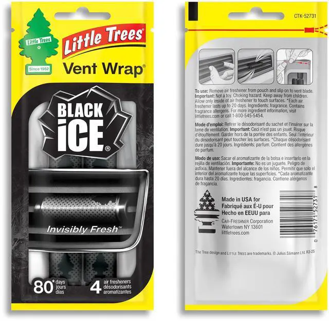 Alt view image 2 of 7 - Car Air Freshener | Vent Wrap Provides Long Lasting Scent, Invisibly Fresh | 16 Air Fresheners | Black Ice
