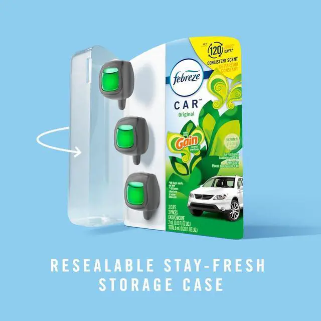 Alt view image 4 of 7 - Car Air Freshener, Odor-Fighting Automotive Vent Clip, Gain Original Scent, 3 Count