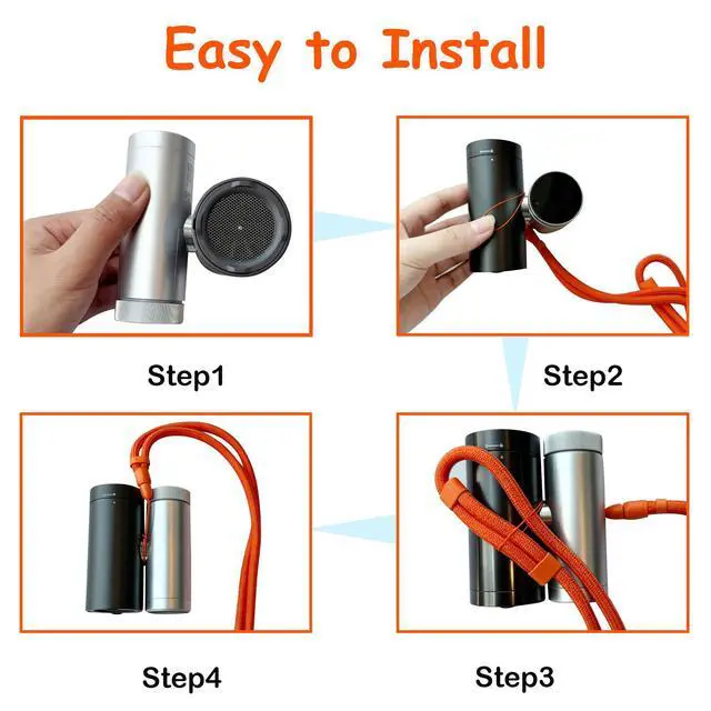 Alt view image 4 of 7 - Adjustable Strap Compatible with Shark ChillPill FA02X Series Fan (Orange)