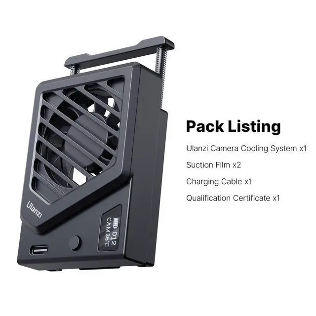 Alt view image 6 of 6 - Upgrade Camera Cooling Fan, Flexible Adjustment Spring Mount, Black