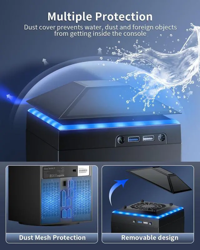 Alt view image 5 of 7 - Cooling Fan Dust Proof for Xbox Series X Console with Colorful Light