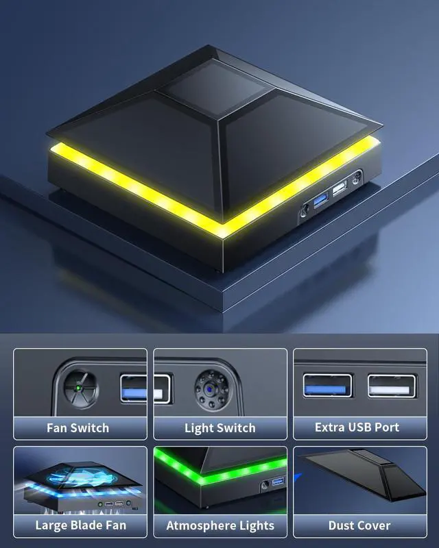Alt view image 7 of 7 - Cooling Fan Dust Proof for Xbox Series X Console with Colorful Light