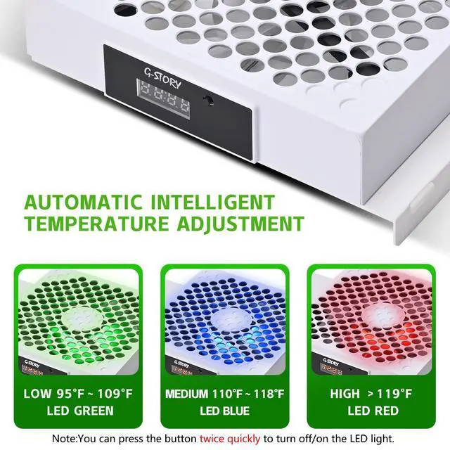 Alt view image 4 of 6 - Cooling Fan for Xbox Series S, Auto 3 Speed Adjust Temp Display RGB