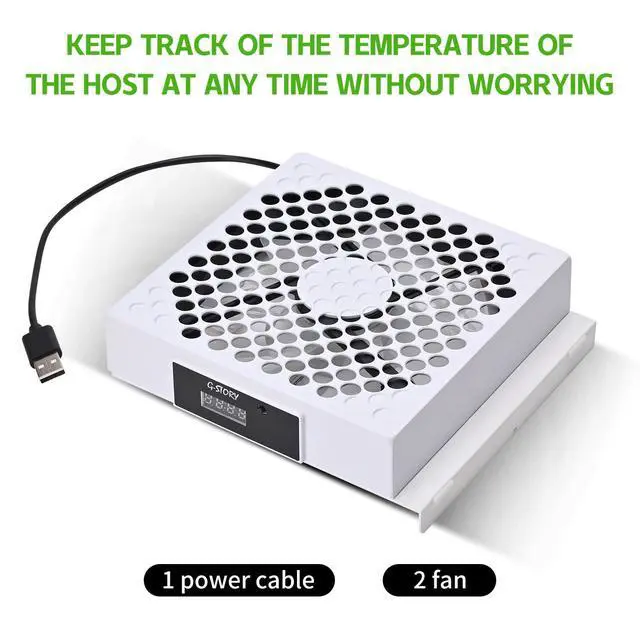 Alt view image 5 of 6 - Cooling Fan for Xbox Series S, Auto 3 Speed Adjust Temp Display RGB
