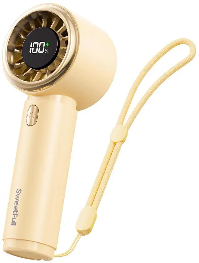 Main image of Mini Portable Fan, Rechargeable Handheld Personal Fan - Yellow
