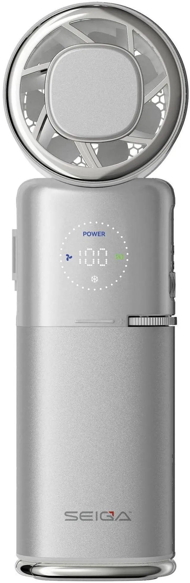 Main image of Pro Metal Ice Fan with Cooling Plate & 9000mAh Power Bank, 10500 RPM 100-Speed Handheld Fan, 22.5W Fast Charge, USB-C Cable & Flashlight for Travel & Summer
