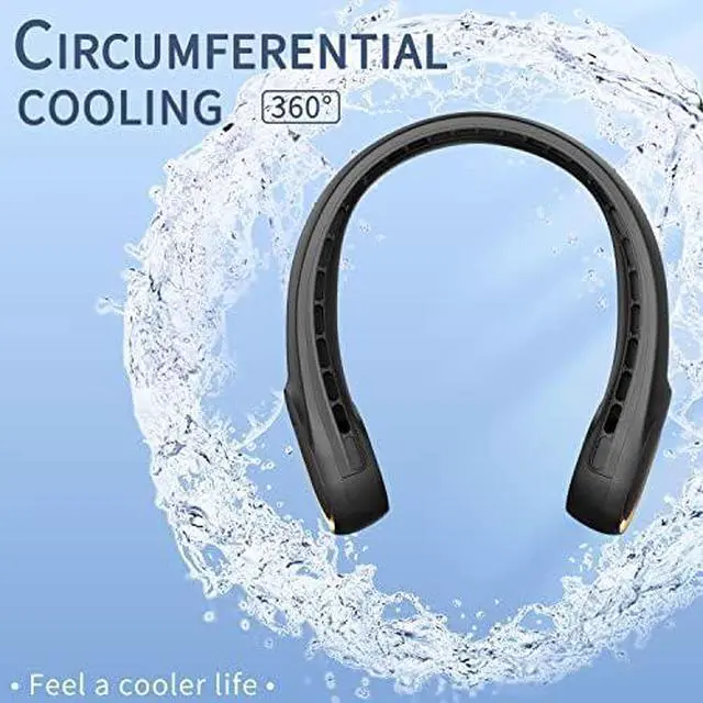 Alt view image 5 of 6 - Portable Fan, Personal Neck Fan that Blows Cold Air, Upgraded 4000mAh,Long Endurance,Upgraded air volume,Easier to Use,360° Cooling,No Hair Twisting,Non-Slip Material,Rechargeable,3-Speed