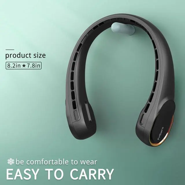 Alt view image 6 of 6 - Portable Fan, Personal Neck Fan that Blows Cold Air, Upgraded 4000mAh,Long Endurance,Upgraded air volume,Easier to Use,360° Cooling,No Hair Twisting,Non-Slip Material,Rechargeable,3-Speed