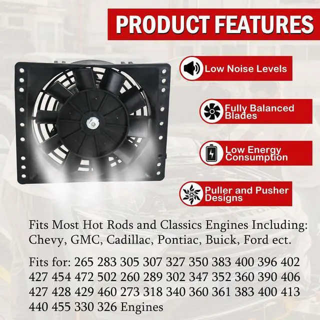 Alt view image 2 of 7 - 6 Inch Small Slim Push Pull Electric Cooling Fan 650CFM Radiator Oil Cooler Mount Kit Black 2Pcs