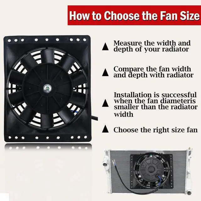 Alt view image 3 of 7 - 6 Inch Small Slim Push Pull Electric Cooling Fan 650CFM Radiator Oil Cooler Mount Kit Black 2Pcs