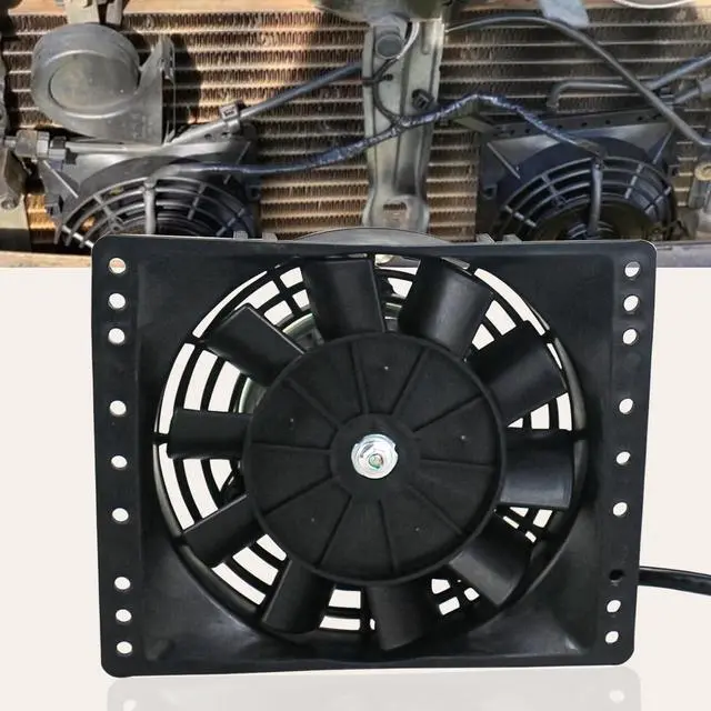 Alt view image 7 of 7 - 6 Inch Small Slim Push Pull Electric Cooling Fan 650CFM Radiator Oil Cooler Mount Kit Black 2Pcs