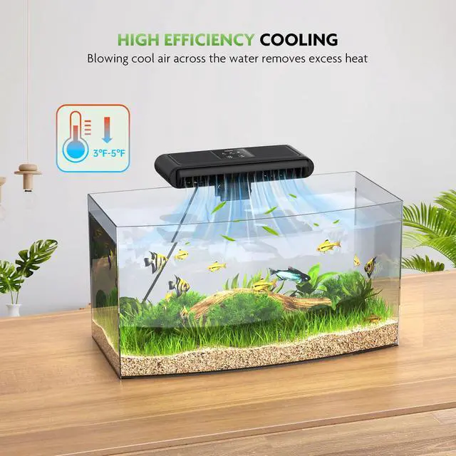 Alt view image 2 of 7 - Aquarium Chiller Fan, Ultra-Quiet Fish Tank Cooling Fans, 3 Speed Modes Aquarium Cooler, Water Chiller for Axolotl Tank Accessories Freshwater Saltwater Tanks, 6.4W