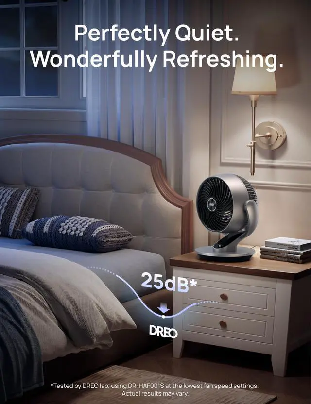 Alt view image 5 of 7 - Smart Fan for Bedroom,120° Vertical and 90° Oscillating Fan with Remote/Voice, 13 Inch Height Quiet Air Circulator for Whole Room, 70 ft, 4 Speeds, 5 Modes, 12H Timer, Desk Fans for Home, Office