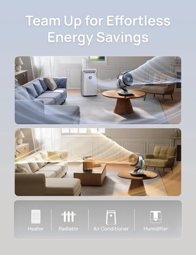 Alt view image 7 of 7 - Smart Fan for Bedroom,120° Vertical and 90° Oscillating Fan with Remote/Voice, 13 Inch Height Quiet Air Circulator for Whole Room, 70 ft, 4 Speeds, 5 Modes, 12H Timer, Desk Fans for Home, Office