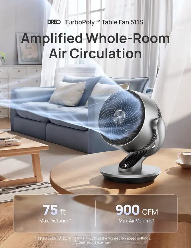 Alt view image 2 of 7 - Smart Fan for Bedroom,120° Vertical and 90° Oscillating Fan with Remote/Voice, 13 Inch Height Quiet Air Circulator for Whole Room, 70 ft, 4 Speeds, 5 Modes, 12H Timer, Desk Fans for Home, Office