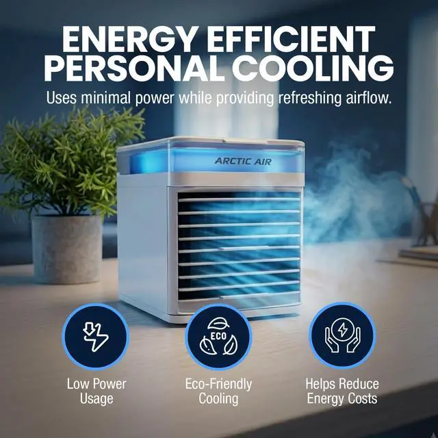 Alt view image 7 of 7 - Pure Chill 2.0 Evaporative Air Cooler by Ontel - Powerful, Quiet, Lightweight and Portable Space Cooler with Hydro-Chill Technology For Bedroom, Office, Living Room & More,Blue