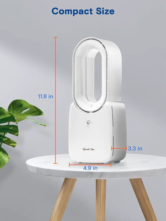 Alt view image 5 of 7 - Desk Fan, Portable Bladeless Fan 11.8 inch Small Personal Cooling Fan with 5 Colors Touch Control LED Light, Quiet Table Fan for Office, Home, Bedroom