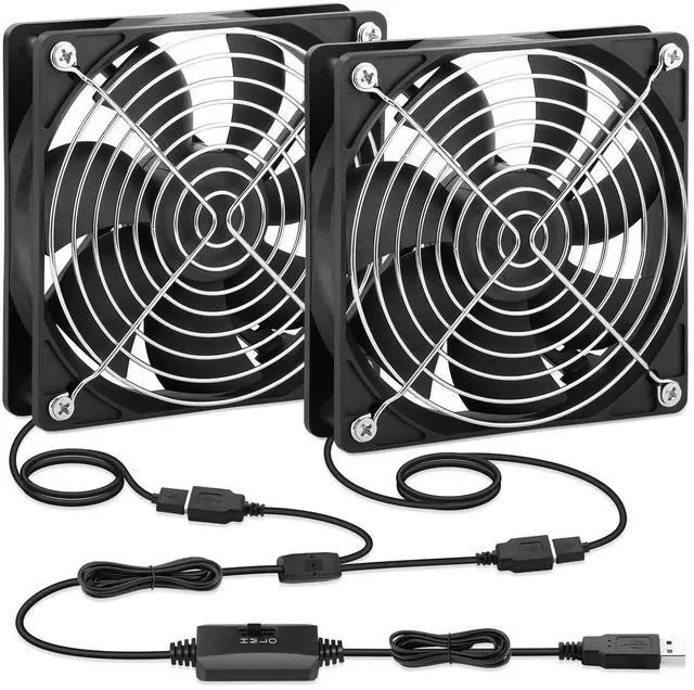Main image of USB Cooling Fan 120mm 5V Brushless with Speed Controller 2 Packs