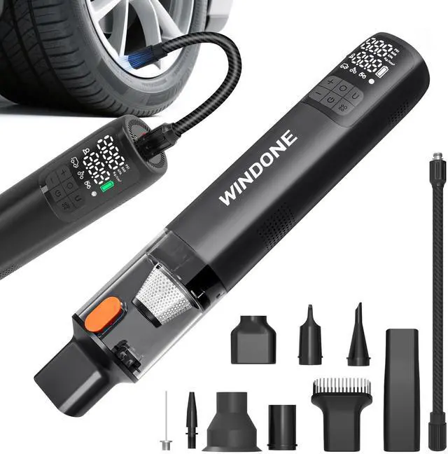 Main image of Car Vacuum, 12000Pa 2-in-1 Cleaner & Tire Inflator 150PSI
