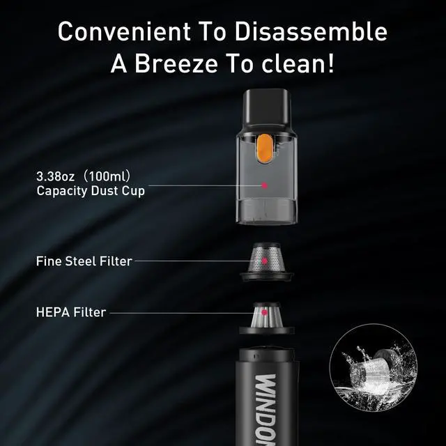 Alt view image 4 of 7 - Car Vacuum, 12000Pa 2-in-1 Cleaner & Tire Inflator 150PSI
