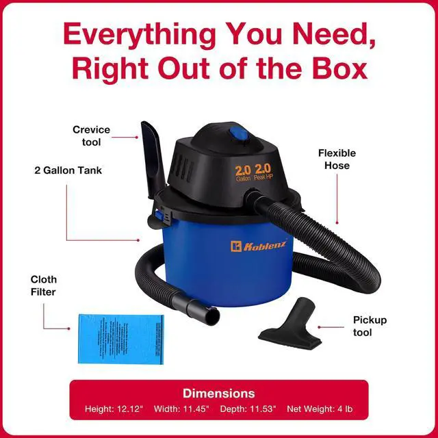 Alt view image 7 of 7 - WD-2L Wet Dry Vacuum Cleaner, Home Car Garage Workshop, 2.0 PHP