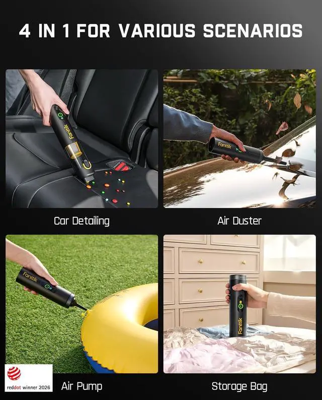 Alt view image 2 of 7 - Slim V10 APEX Cordless Car Vacuum, 4-in-1 Portable Mini Handheld Vac, 19kPa Suction Power, Upgraded Smart Digital Display, 2 Suction Modes for Small Jobs, Car, Office Desk, Keyboards (Black)