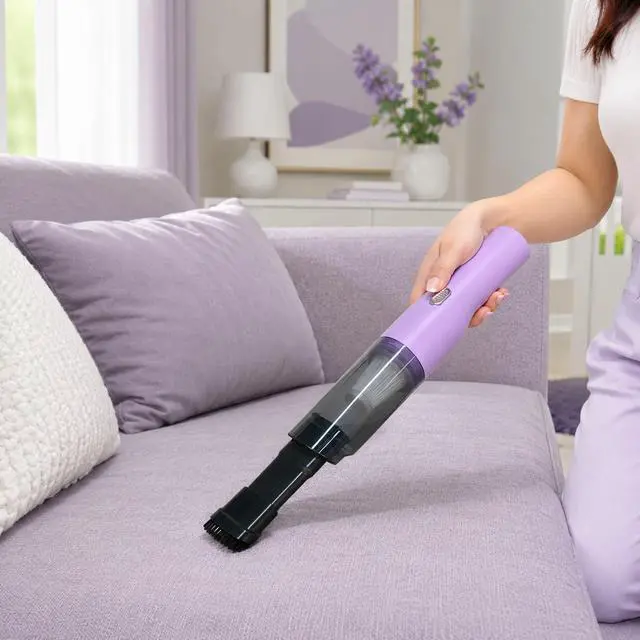 Alt view image 6 of 7 - Mini Plus Cordless Hand Vacuum for Car, Desk, Keyboard, Pet Hair, Lavender
