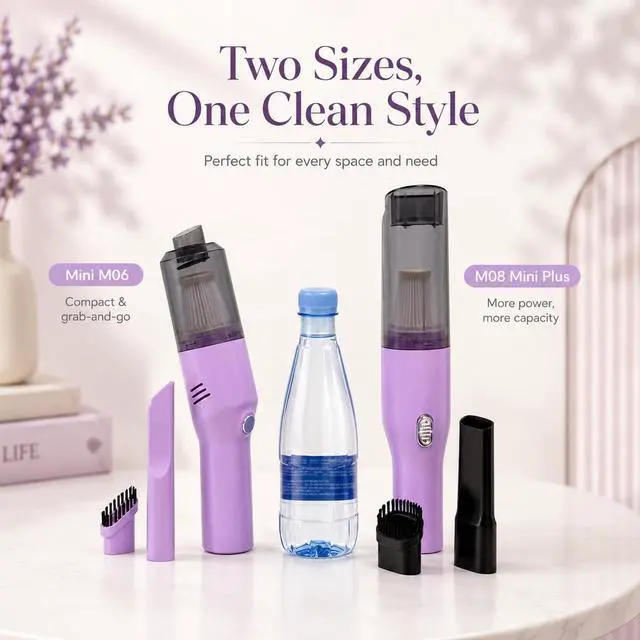 Alt view image 7 of 7 - Mini Plus Cordless Hand Vacuum for Car, Desk, Keyboard, Pet Hair, Lavender