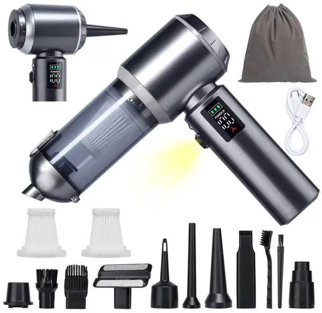 Main image of 120W Cordless Handheld Vacuum Cleaner, 20000PA Powerful Suction Car Vacuum, 3 Speed, LED Display & Light, Portable Rechargeable Mini Vacuum for Car/Home/Office (Silver-Gray)