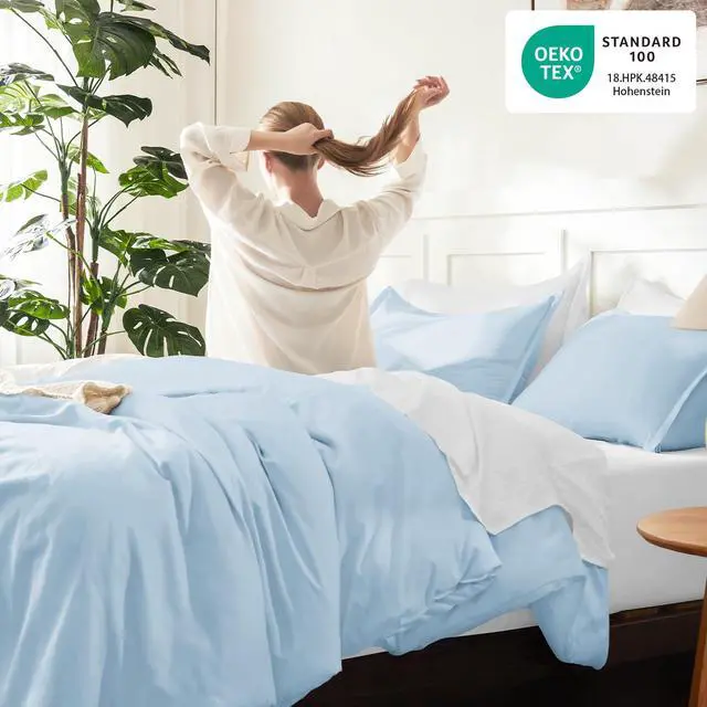 Alt view image 4 of 7 - Light Blue Twin/Twin XL Comforter Set, 2 Pcs Lightweight Bed Set