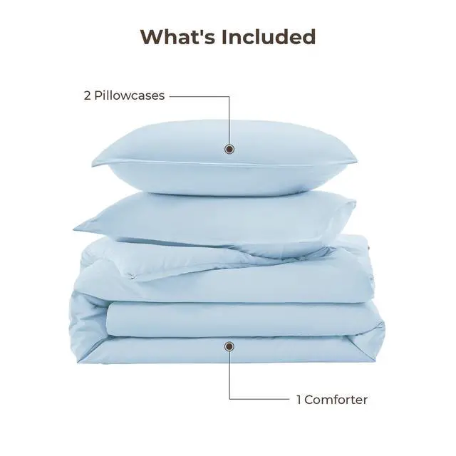 Alt view image 7 of 7 - Light Blue Twin/Twin XL Comforter Set, 2 Pcs Lightweight Bed Set