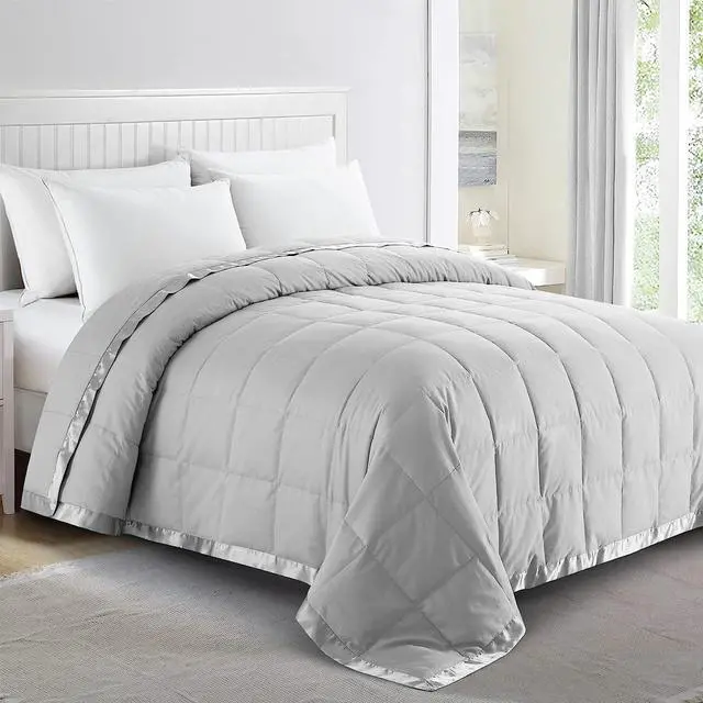 Main image of ® Blankets King Size - Soft Lightweight Down Blanket for Bed, Cozy Warm Luxury Bed Blanket with Satin Trim, Light Grey (108"X90")